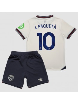 West Ham United Lucas Paqueta #10 Replika Borta Kläder Barn 2025-26 Kortärmad (+ byxor)
